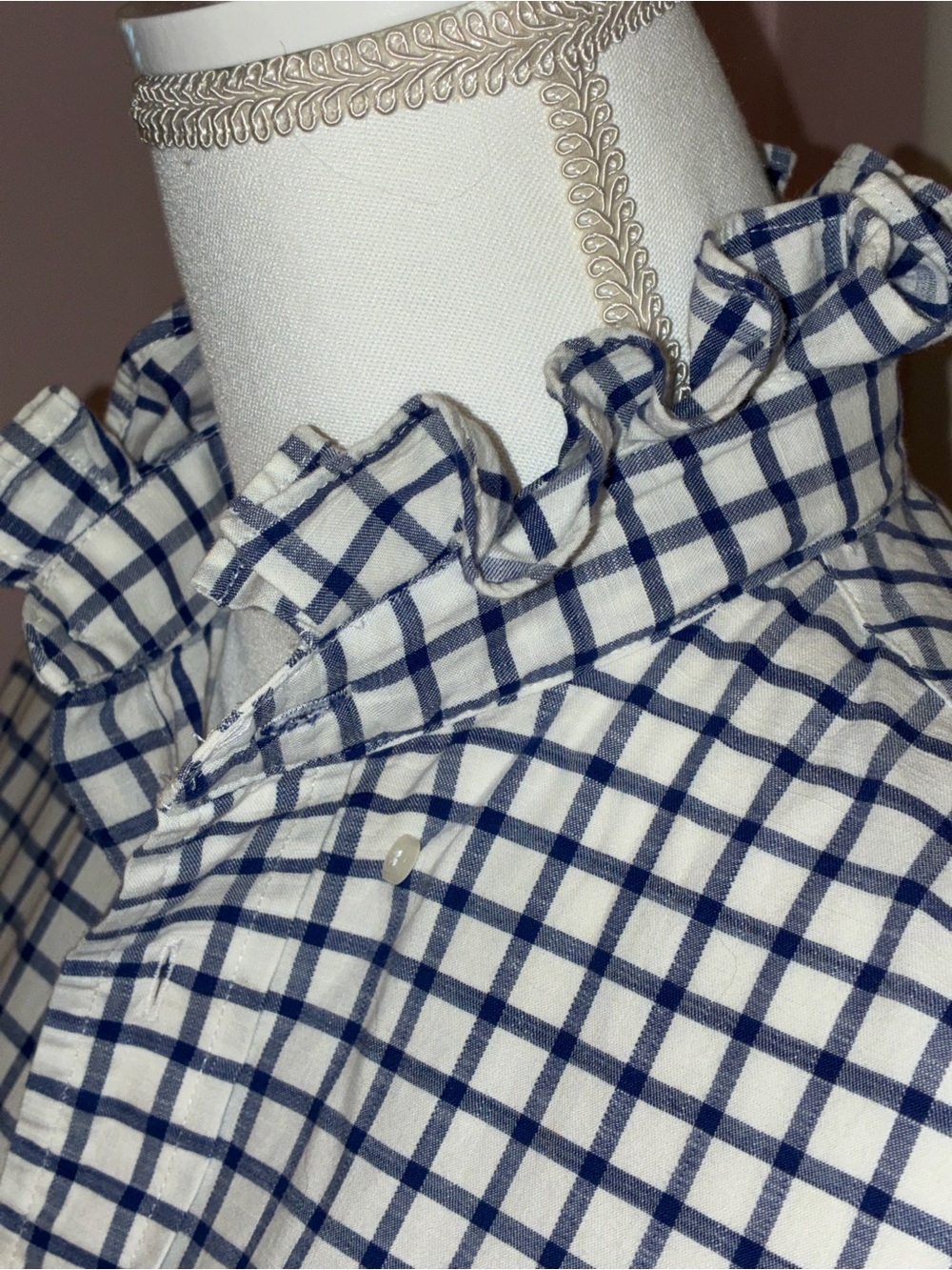 Up cycled Ralph Lauren, Lauren ruffled collar Girly shirt - Picture 2 of 5